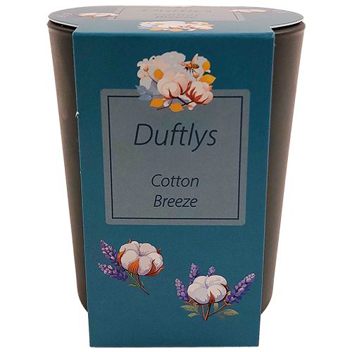 “Cotton Breeze&quot; scented candle in frosted Dark Grey glass 7.4 x 8.6 cm
