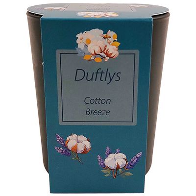 “Cotton Breeze&quot; scented candle in frosted Dark Grey glass 7.4 x 8.6 cm