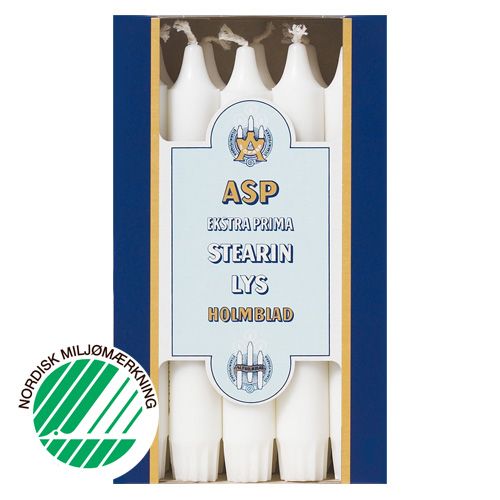 Crowntop candle No. 55 2.3 x 20 cm 10 pcs. 100% pure stearin White