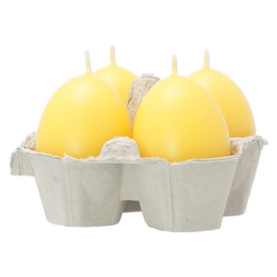 Egg candles 4,5 x 6,5 cm Yellow - 4-pack