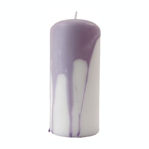 “PICASSO” pillar candle 5,8 x 12 cm  - “White-Lavender&quot;