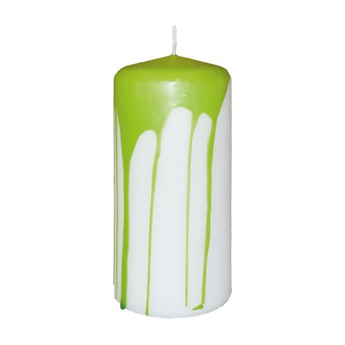 “PICASSO” pillar candle 5,8 x 12 cm  - “White-Kiwi&quot;