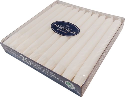 Crowntop candle 2.3 x 24 cm 20 pcs. 100% pure stearin White