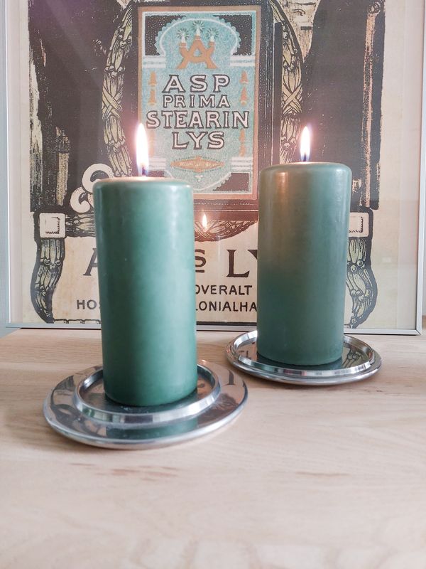 Aluminum candle plat Ø12.5 cm "TWO IN ON"