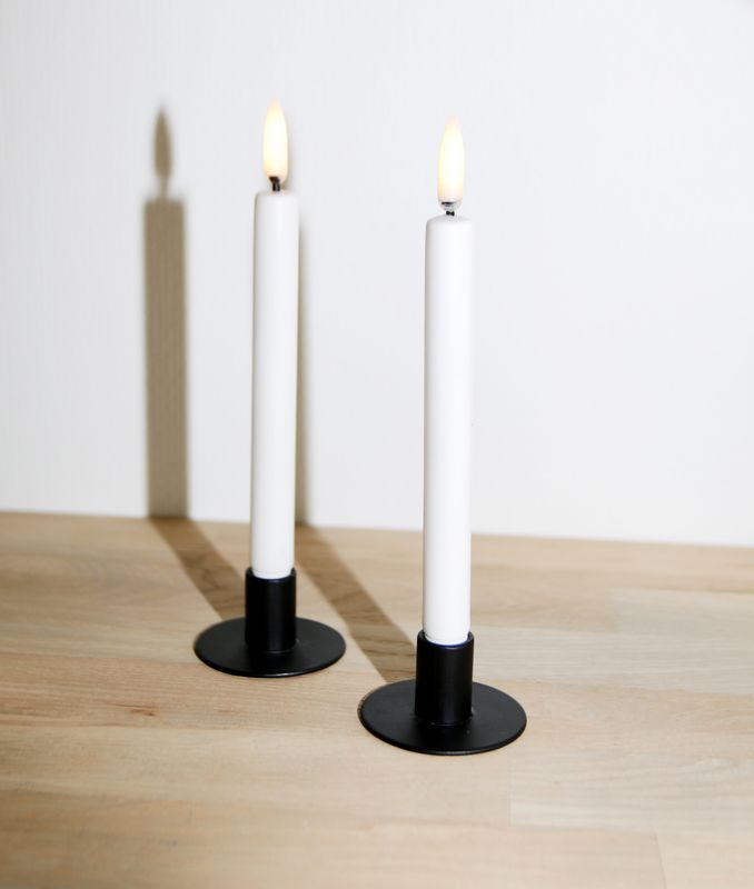 Metal candle holder black - fits candles with a diameter of 1.3 cm