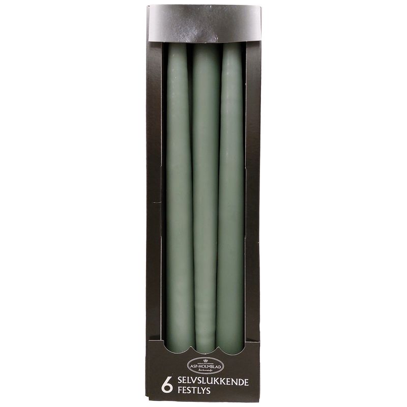 Self-extinguishing Taper candles 2.2 x 28 cm Mossgreen