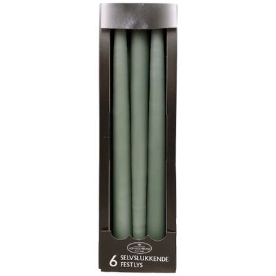 Self-extinguishing Taper candles 2.2 x 28 cm Mossgreen