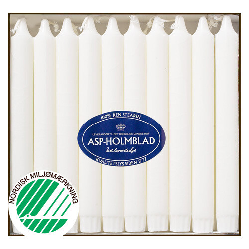 Crowntop candle No. 55 2.3 x 20 cm 30 pcs. 100% pure stearin White