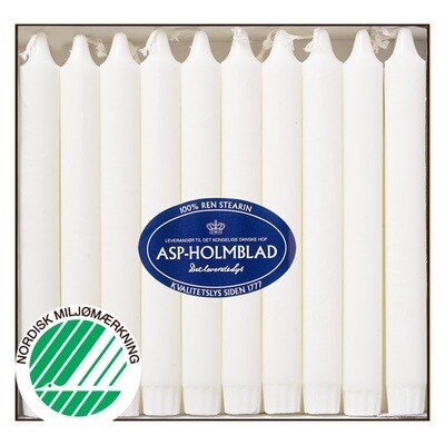 Crowntop candle No. 55 2.3 x 20 cm 30 pcs. 100% pure stearin White