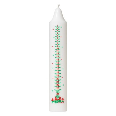 Calendar candle No. 2. 5 x 27.5 cm white 100% pure stearin
