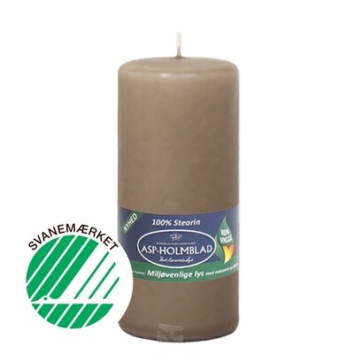 Low Emission Pillar Candle 5.8 x 13 cm Khaki - 100% Stearin