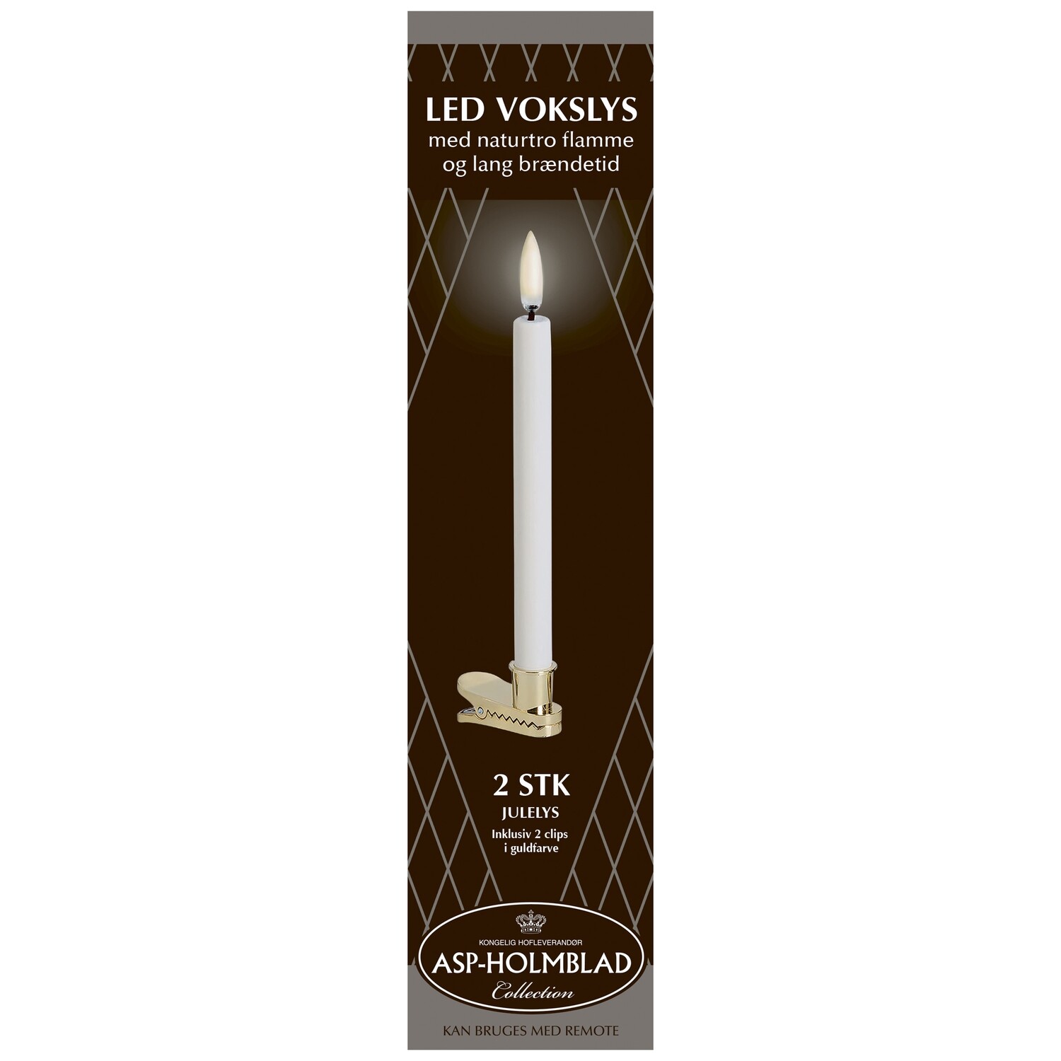 ASP-HOLMBLAD LED Christmas candles 1.3 x 13.8 cm 2 pcs. White in a nice gift box with clip