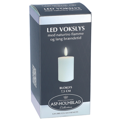 ASP-HOLMBLAD LED Wax Candle 5 x 7.5 cm White in a beautiful gift box