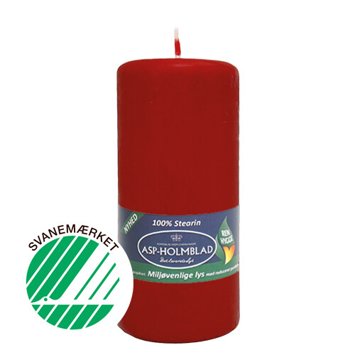 Low Emission Pillar Candle 5.8 x 13 cm Deep Red - 100% Stearin
