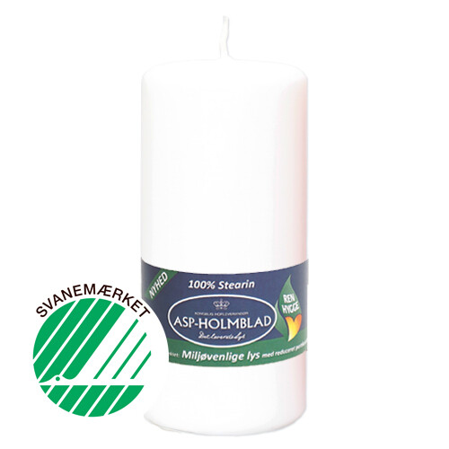 Low Emission Pillar Candle 6.8x15 cm 100% Stearin White
