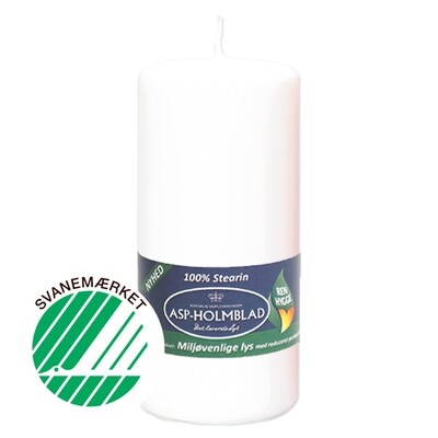 Low Emission Pillar Candle 6.8x15 cm 100% Stearin White