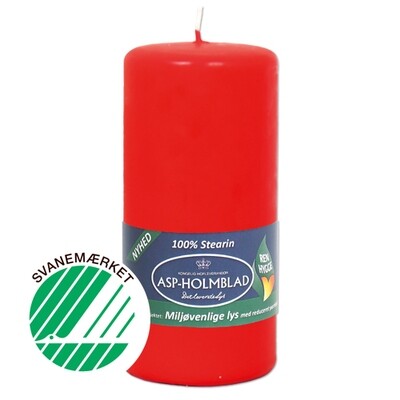 Low Emission Pillar Candle 6.8 x 15 cm 100% Stearin Red