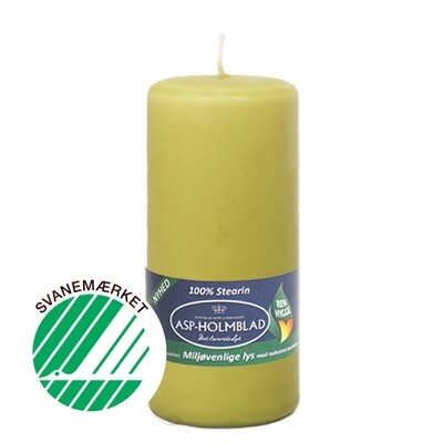 Low Emission Pillar Candle 5.8 x 13 cm Dusty Green - 100% Stearin