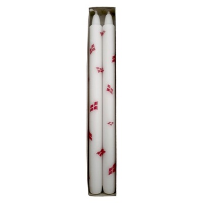 Flag antique dinner candle 2.15 x 29 cm White