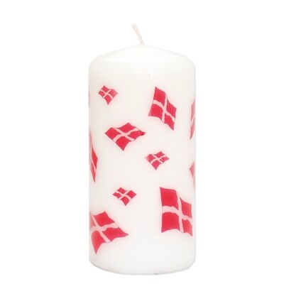 Flag pillar candle 5.8 x 12 cm - White