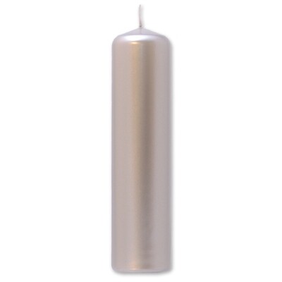 Metallic pillar candle 5,8 x 15 cm - paraffin Silver