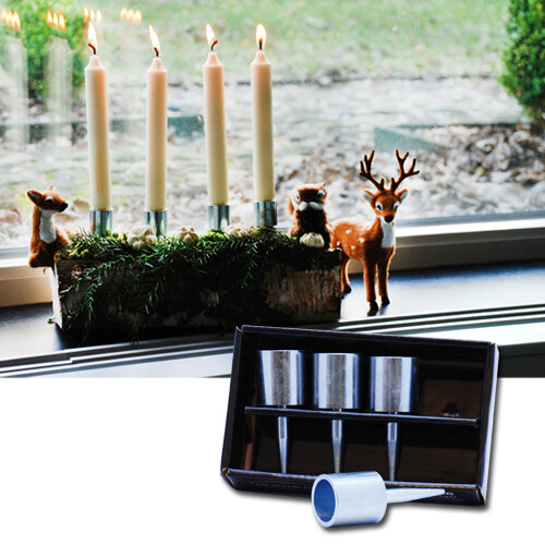"VIKING" Spear candle holder aluminum 4 pcs. - fits candles with diameter 2.3 cm