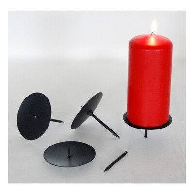 Metal Advent candle holders 4 pcs. Black