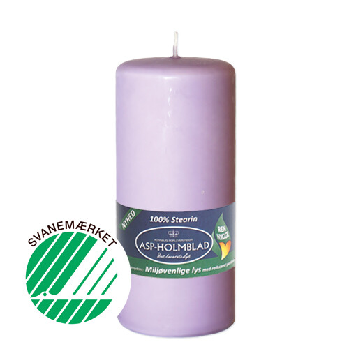 Low Emission Pillar Candle 5.8 x 13 cm Lavender - 100% Stearin