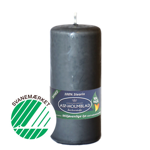 Low Emission Pillar Candle 5.8 x 13 cm Grey - 100% Stearin