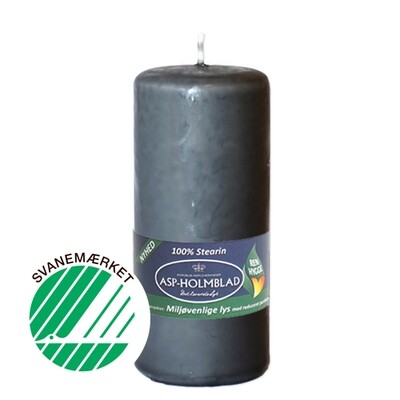 Low Emission Pillar Candle 5.8 x 13 cm Grey - 100% Stearin