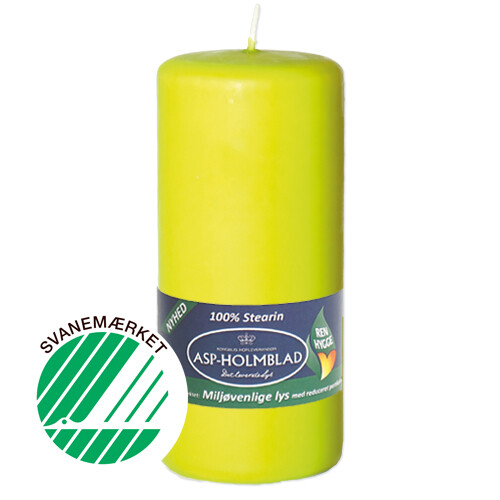 Low Emission Pillar Candle 6.8 x 15 cm 100% Stearin Kiwi