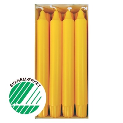 Crowntop candle No. 55 2,4 x 20 cm 8 stk. 100% pure stearin Yellow