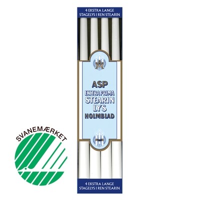 Extra Long Crowntop Candles 2,2 x 36 cm 4 stk. 100% pure stearin White