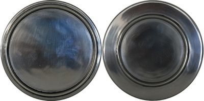 Aluminum candle plat Ø12.5 cm "TWO IN ON"