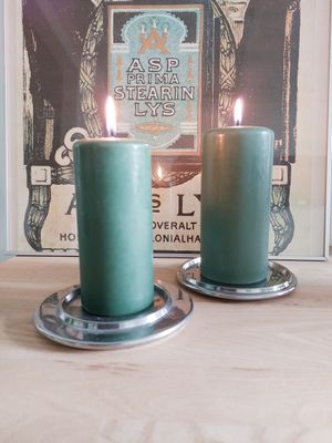 Aluminum candle plat Ø12.5 cm "TWO IN ON"