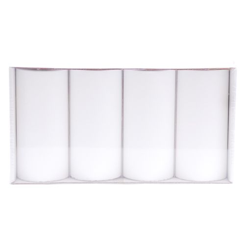 "Cobweb" Pillar Candle 5.6 x 12 cm White 100% Pure Stearin "Flat Top" 4-Pack