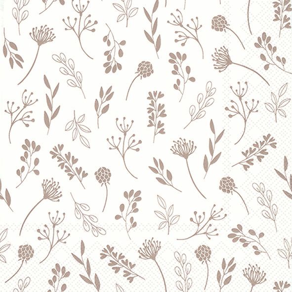 Dinner napkins 3-Layer 40 x 40 cm 20 pcs. "Tilda White-Khaki"