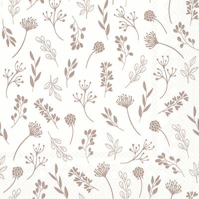 Dinner napkins 3-Layer 40 x 40 cm 20 pcs. "Tilda White-Khaki"
