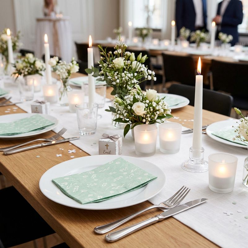 Lunch napkins "Tilda Dusty Green-White" 33 x 33 cm 3-ply 20 pcs.