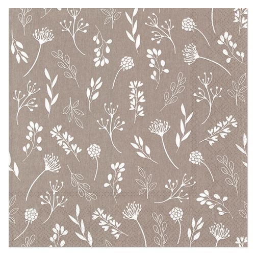 Lunch napkins “Tilda Khaki-White" 33 x 33 cm 3-ply 20 pcs.