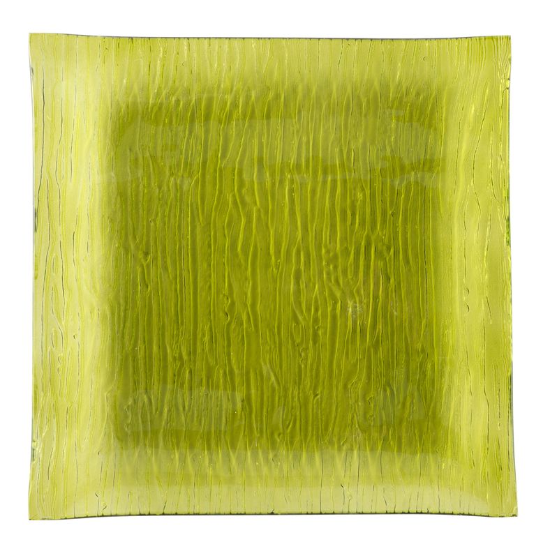 Glass plate "Structure" 26.5 x 26.5 cm Kiwi *Carton w/8 pcs.
