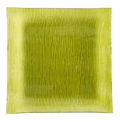 Glasfad “Struktur" 26,5 x 26,5 cm Kiwi  *Karton m/8 stk.