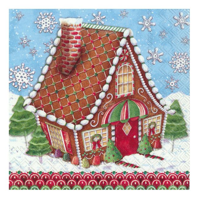 Coffee napkins 3-ply 25 x 25 cm 20 pcs. “Gingerbread Houses"