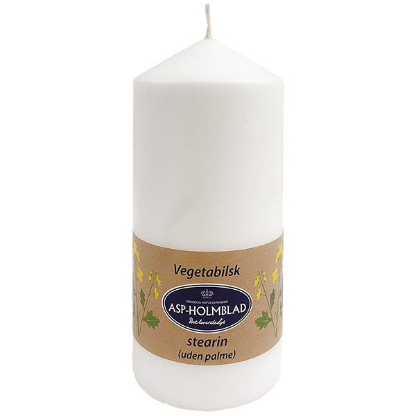 Pillar  candle 6.8 x 15 cm 100% Vegetable stearin (without palm wax) White