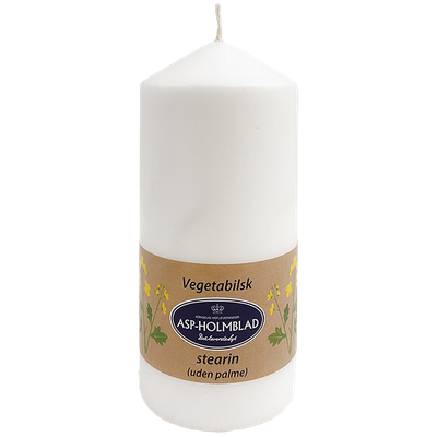 Pillar  candle 6.8 x 15 cm 100% Vegetable stearin (without palm wax) White