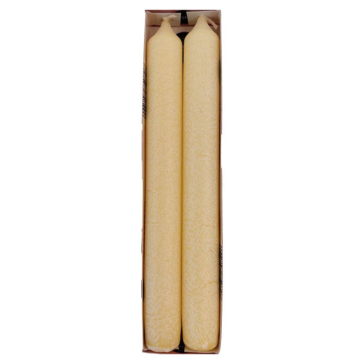 Taper Candles "Crackle" Light Yellow 2.2 x 20 cm, Set of 2
