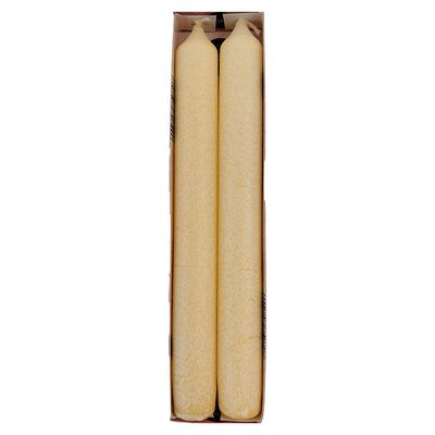 Taper Candles "Crackle" Light Yellow 2.2 x 20 cm, Set of 2