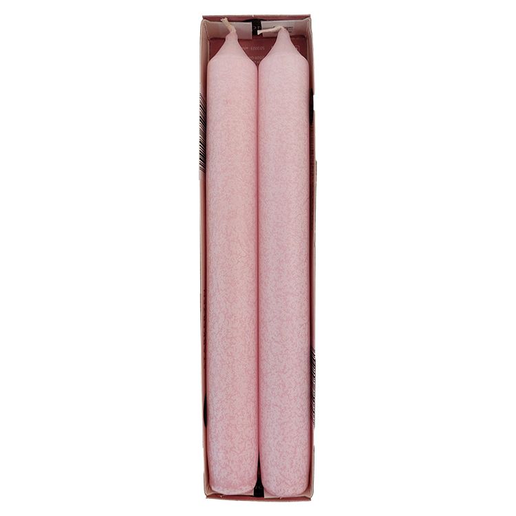 Taper Candles "Crackle" Light Rosa 2.2 x 20 cm, Set of 2