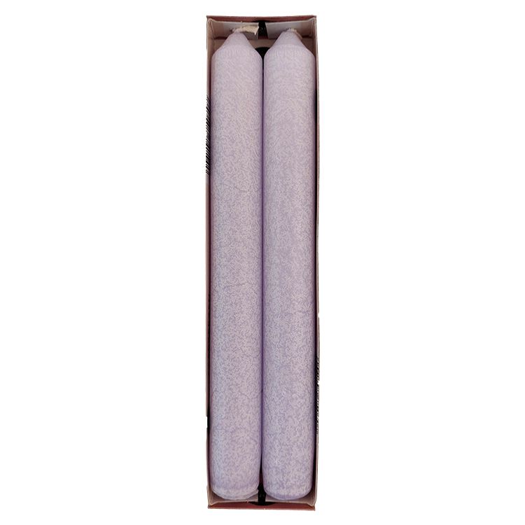 Taper Candles "Crackle" Light Lavender 2.2 x 20 cm, Set of 2