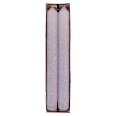 Taper Candles "Crackle" Light Lavender 2.2 x 20 cm, Set of 2